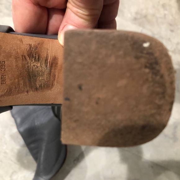 Vince Camuto gray wrap around ankle chunky heels - Picture 3 of 7